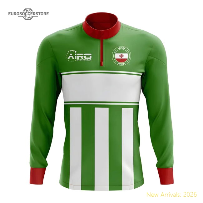 Iran Concept Football Half Zip Midlayer Top (Green-White)-The Soccer Shirt Hub