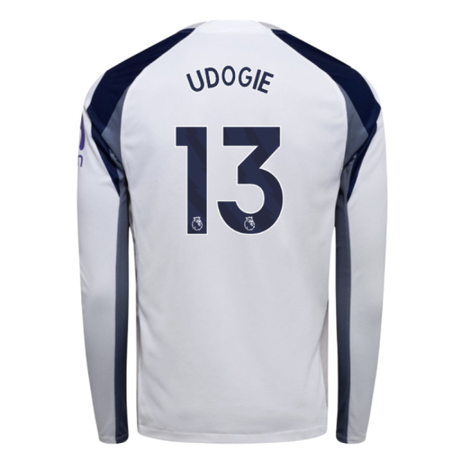 2025-2026 Tottenham Long Sleeve Home Shirt (Udogie 13)-The Soccer Shirt Hub