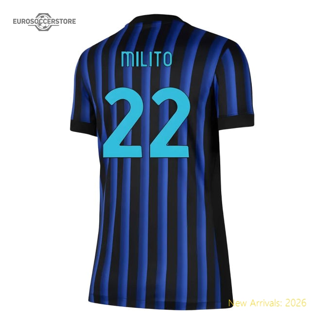 2025-2026 Inter Milan Home Shirt (Womens) (Milito 22)-The Soccer Shirt Hub