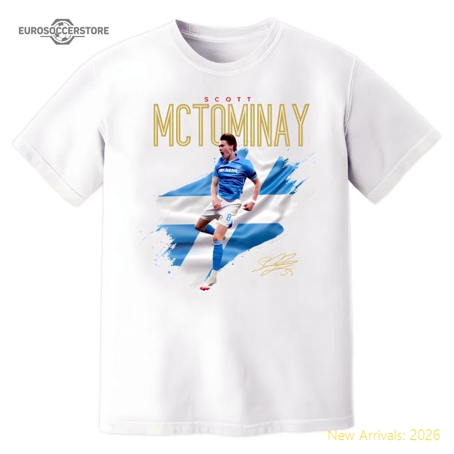 Scott McTominay Napoli Celebration White T-Shirt-The Soccer Shirt Hub