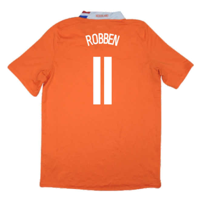 Holland 2008-10 Home Shirt ((Excellent) XL) (Robben 11)-The Soccer Shirt Hub