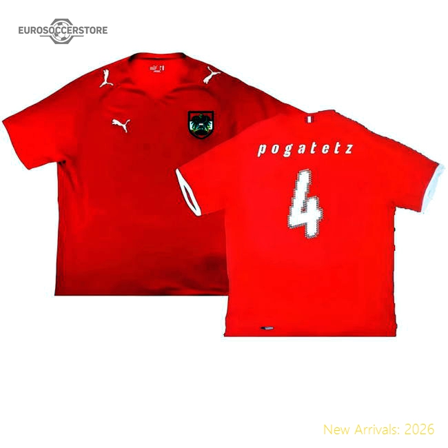 Austria 2008-09 Home Shirt ((Good) S) (Pogatetz 4)-The Soccer Shirt Hub