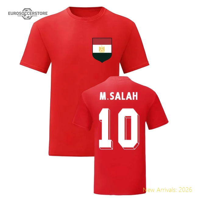 Mo Salah Egypt National Hero Tee (Red)-The Soccer Shirt Hub