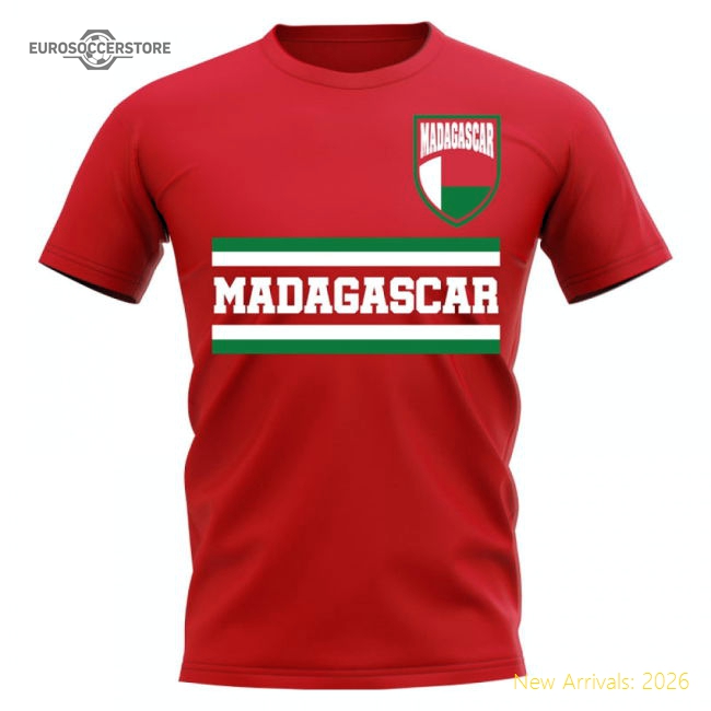 Madagascar Core Football Country T-Shirt (Red)-The Soccer Shirt Hub