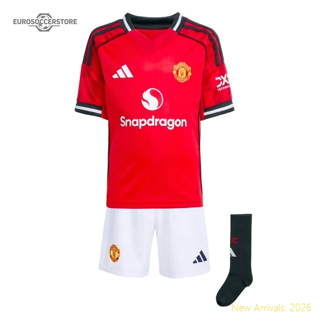 2025-2026 Man Utd Home Mini Kit (B.Fernandes 8)-The Soccer Shirt Hub