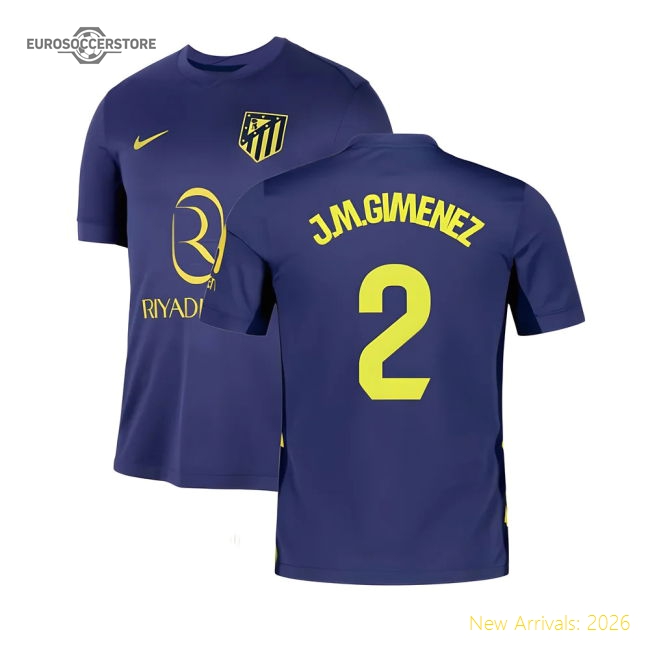 2025-2026 Atletico Madrid Away Shirt (J.M.Gimenez 2)-The Soccer Shirt Hub