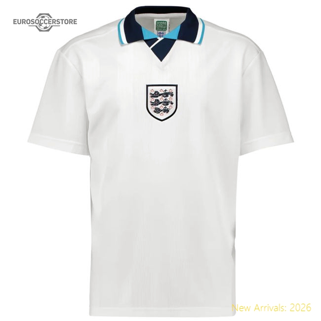 Score Draw England Euro 1996 Home Shirt (Gascoigne 8)-The Soccer Shirt Hub