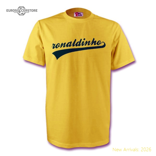 Brazil Signature Tee (yellow) - Kids Ronaldinho Youth Vintage Shirt-ProGoal Kits