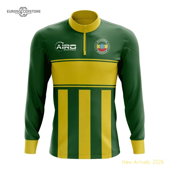 Concept Football Half Zip Midlayer Top (green-yellow) Ethiopia Retro Shirt-ProGoal Kits