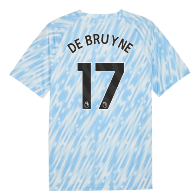 2025-2026 Man City Warm Up Jersey (Silver Sky) (De Bruyne 17)-The Soccer Shirt Hub