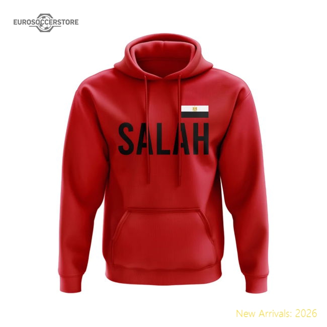 Mohamed Salah Egypt Name Hoody (Red)-The Soccer Shirt Hub
