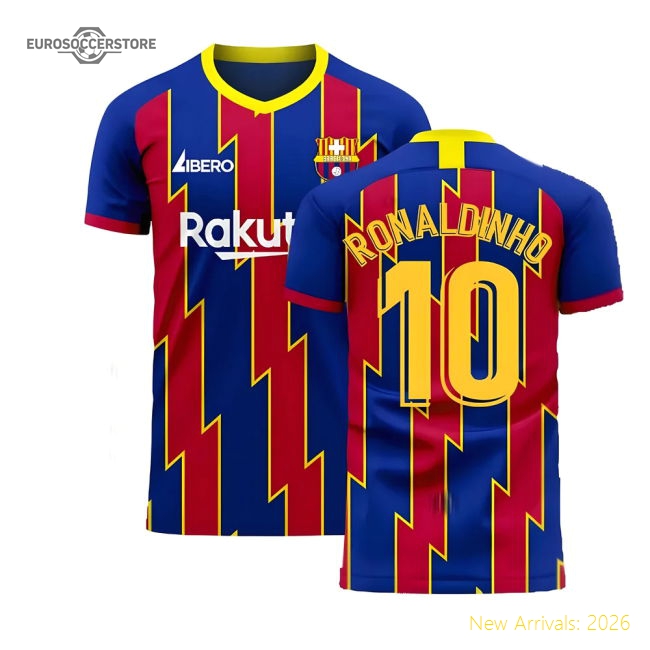 Catalonia 2025-2026 Home Concept Football Kit (Libero) (RONALDINHO 10)-The Soccer Shirt Hub