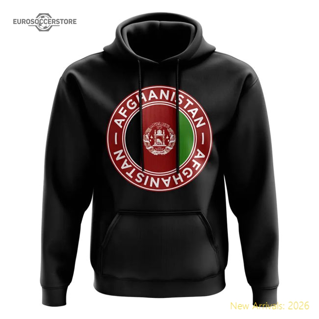 Football Badge Hoodie (black) Afghanistan Fan Version Jersey-ProGoal Kits
