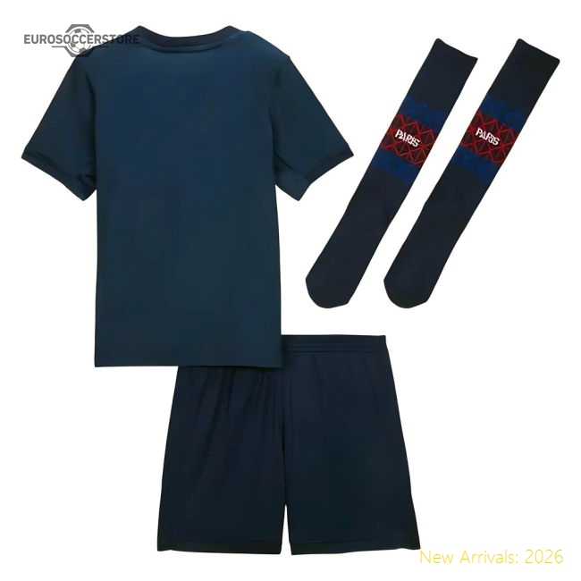 2025-2026 PSG Home Little Kids Mini Kit (Mbappe 7)-The Soccer Shirt Hub