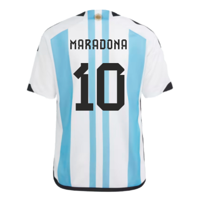 Argentina 2022 World Cup Winners Home Shirt - Kids (MARADONA 10)-The Soccer Shirt Hub