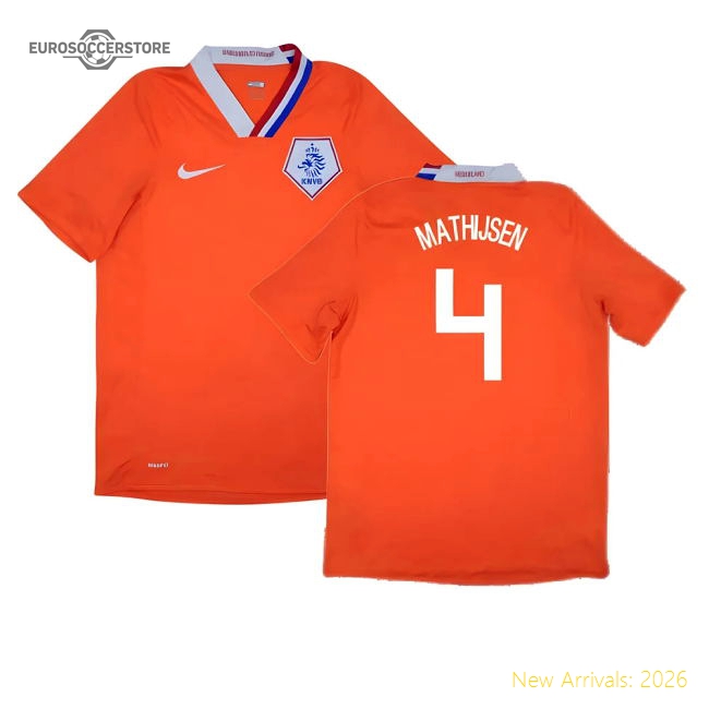Holland 2008-10 Home Shirt ((Excellent) XL) (Mathijsen 4)-The Soccer Shirt Hub