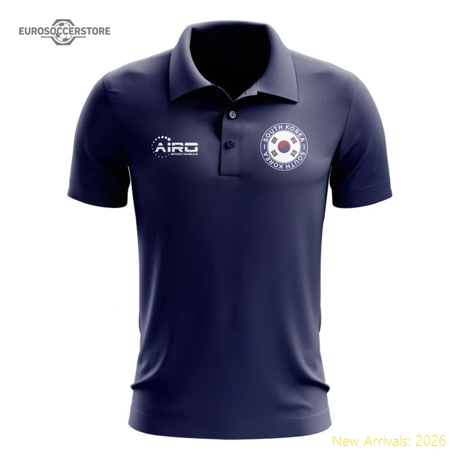 South Korea Football Polo Shirt (Navy)-The Soccer Shirt Hub