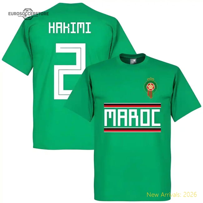 Morocco Hakimi Team T-Shirt - Green-The Soccer Shirt Hub