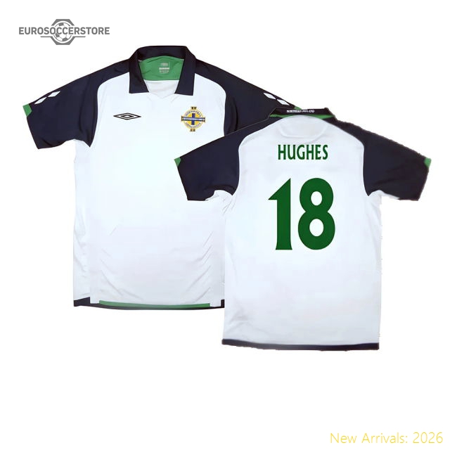 Northern Ireland 2009-10 Away Shirt ((Very Good) XL) (Hughes 18)-The Soccer Shirt Hub