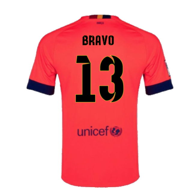 Barcelona 2014-15 Away Shirt ((Excellent) L) (Bravo 13)-The Soccer Shirt Hub