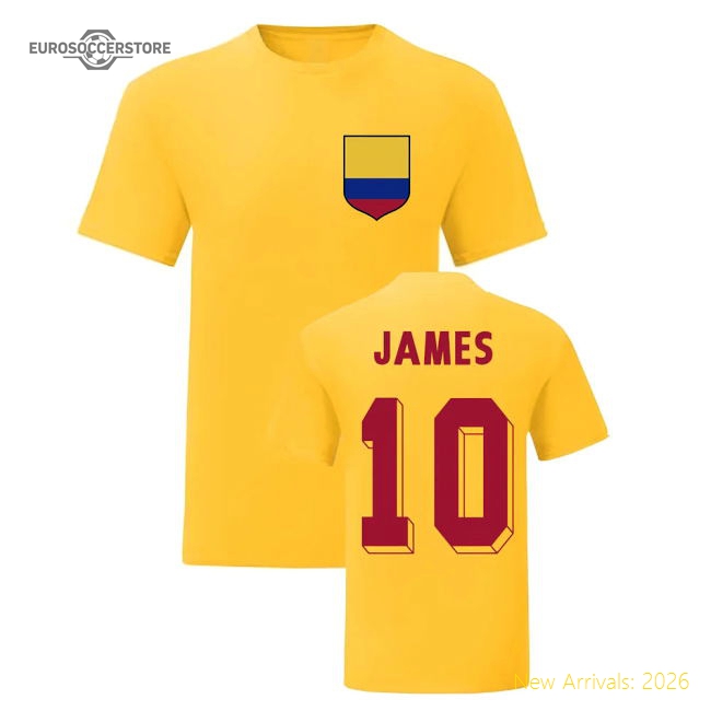 James Rodriguez Colombia National Hero Tee\'s (Yellow)-The Soccer Shirt Hub