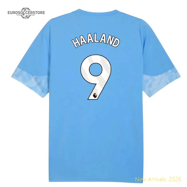 2025-2026 Man City Training Jersey (Light Blue) (Haaland 9)-The Soccer Shirt Hub