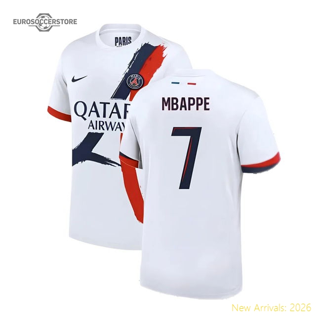 2024-2025 PSG Away Shirt (Mbappe 7)-The Soccer Shirt Hub