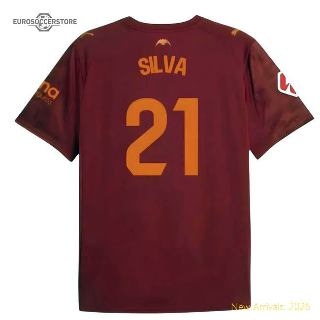 2025-2026 Valencia Away Shirt (Kids) (Silva 21)-The Soccer Shirt Hub