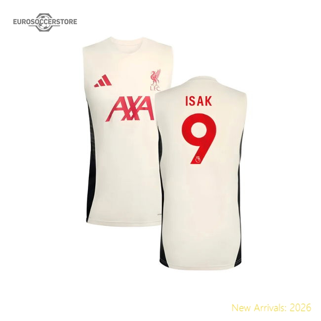 2025-2026 Liverpool Sleeveless Jersey (White) (Isak 9)-The Soccer Shirt Hub