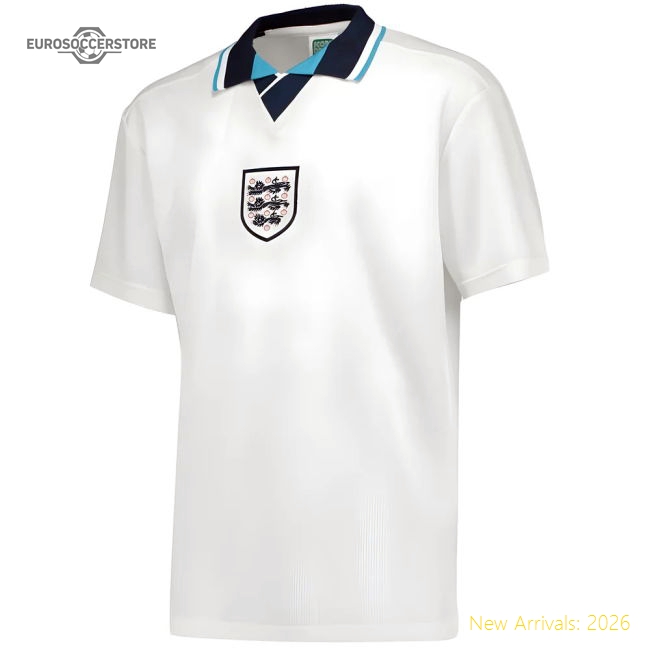 Score Draw England Euro 1996 Home Shirt (Gascoigne 8)-The Soccer Shirt Hub