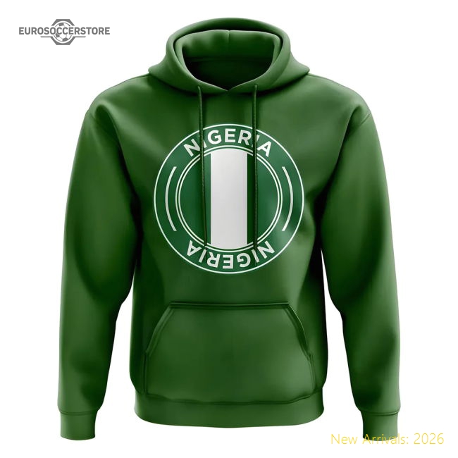 Nigeria Football Badge Hoodie (Green)-The Soccer Shirt Hub