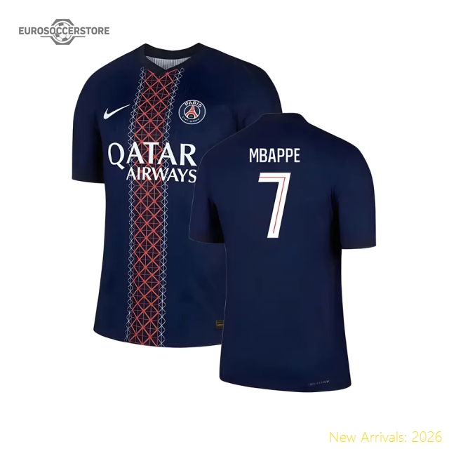 2025-2026 PSG Home Dri-Fit ADV Authentic Shirt (Mbappe 7)-The Soccer Shirt Hub