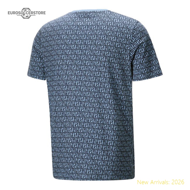 2024-2025 Man City ftblCulture Tee AOP (Navy) - Kids (De Bruyne 17)-The Soccer Shirt Hub