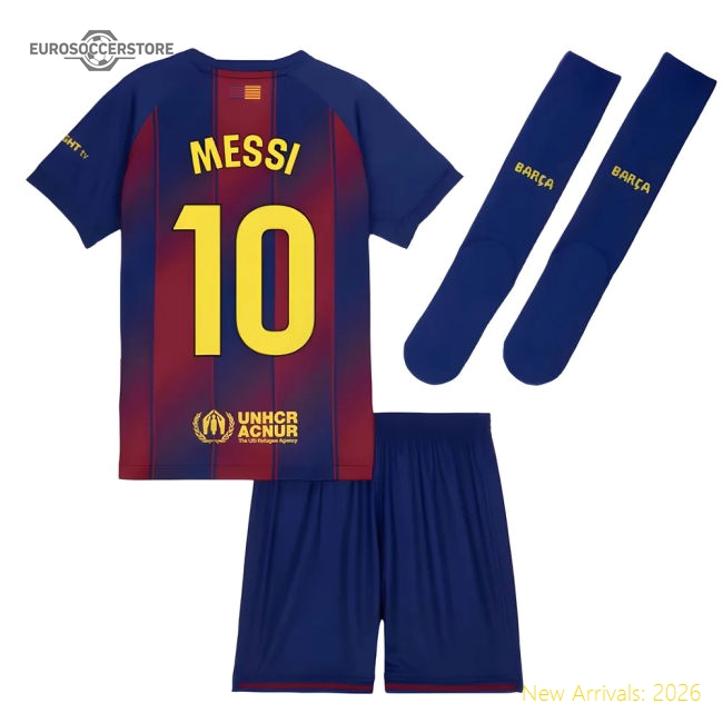 2025-2026 Barcelona Home Mini Kit (Messi 10)-The Soccer Shirt Hub
