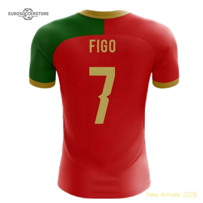 2025-2026 Portugal Flag Home Concept Football Shirt (Figo 7)-The Soccer Shirt Hub