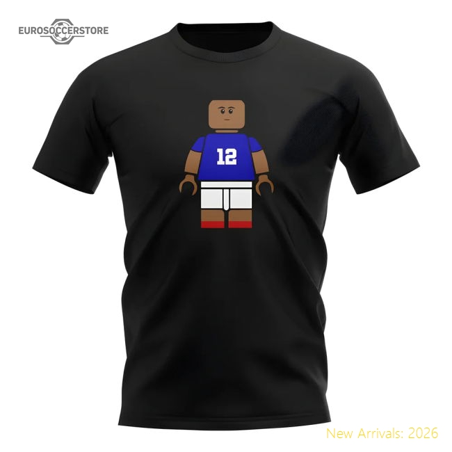 Kylian Mbappe France Brick Footballer T-Shirt (Black)-The Soccer Shirt Hub