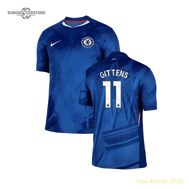 2025-2026 Chelsea Home Shirt (Gittens 11)-The Soccer Shirt Hub