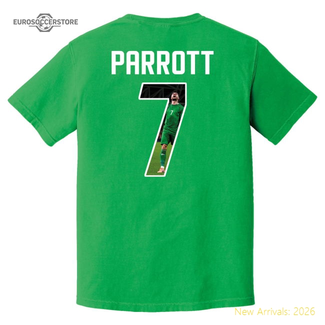 Troy Parrott Number 7 T-Shirt (Green)-The Soccer Shirt Hub