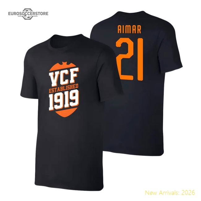 Valencia Football t-shirt AIMAR - Black-The Soccer Shirt Hub