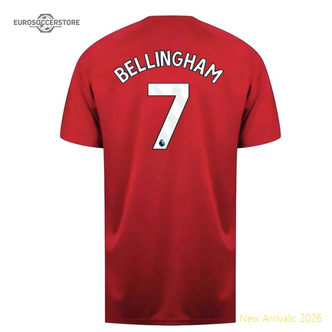 Sunderland Poly T-Shirt (Red) (Bellingham 7)-The Soccer Shirt Hub