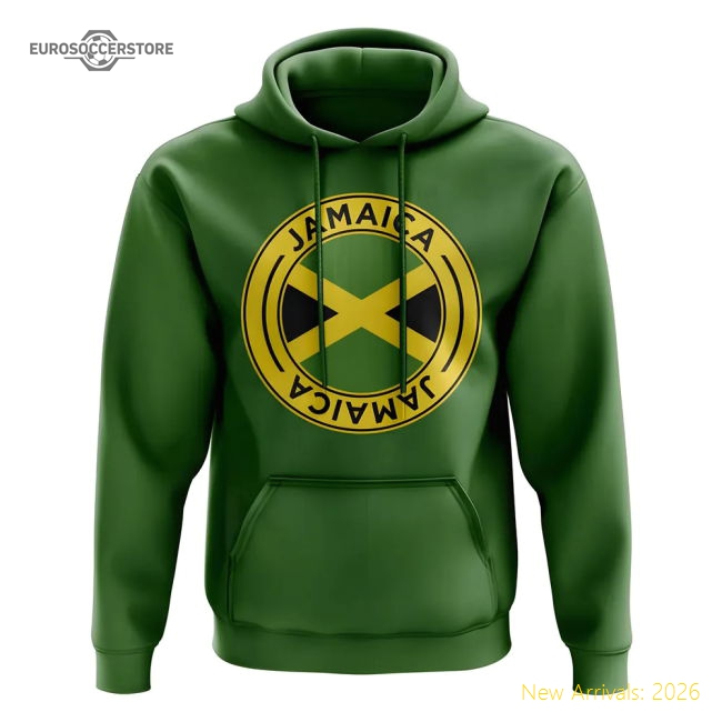 Jamaica Football Badge Hoodie (Green)-The Soccer Shirt Hub