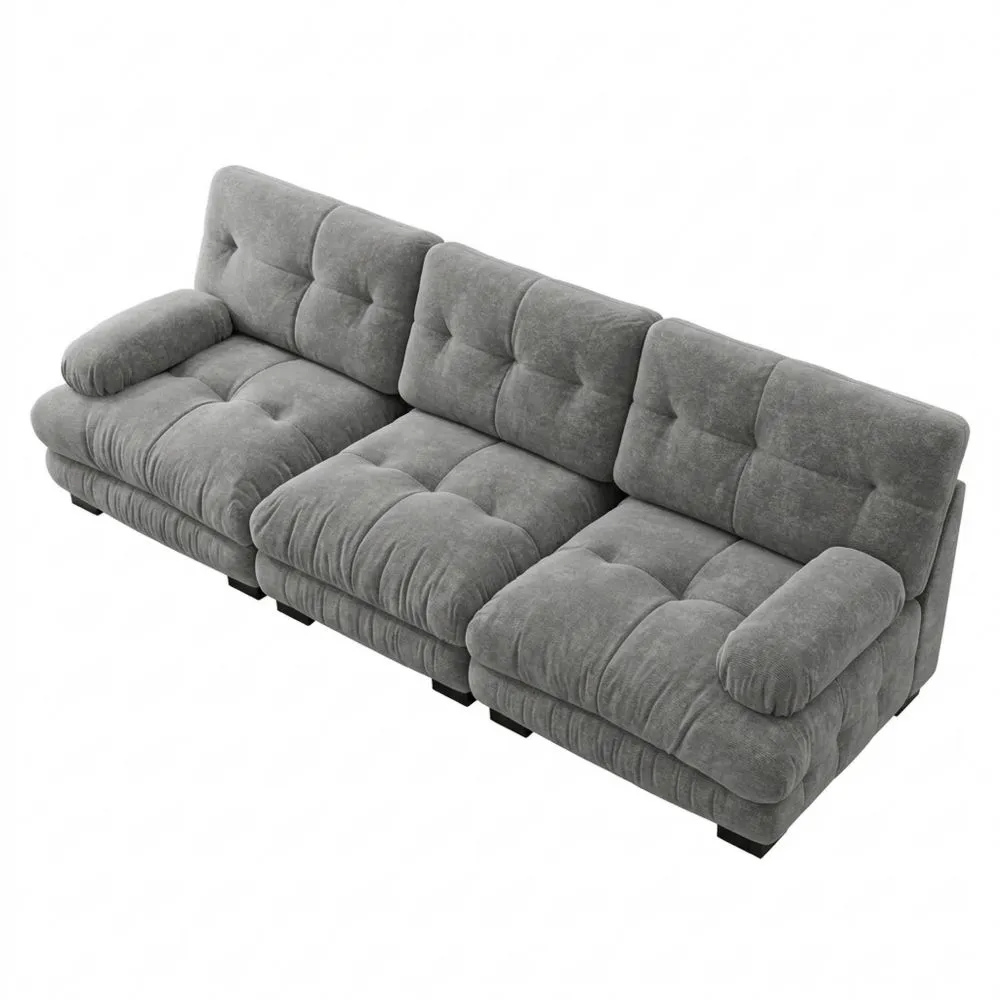 Sofá Modular Esquinero 3 Plazas Asiento Profundo Acolchado Cómodo para Sala de Estar y Oficina