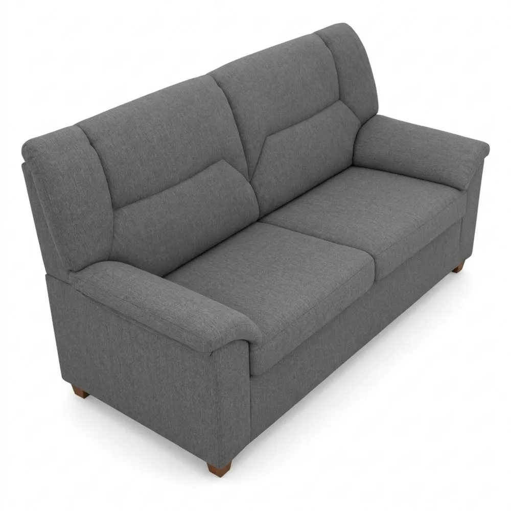 Sofá de 3 plazas con asientos de fibra, tapizado en poliéster