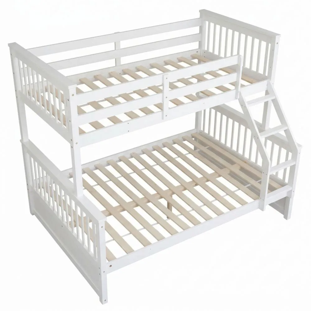 Litera Triple de Madera Blanca 135x190/90x190cm