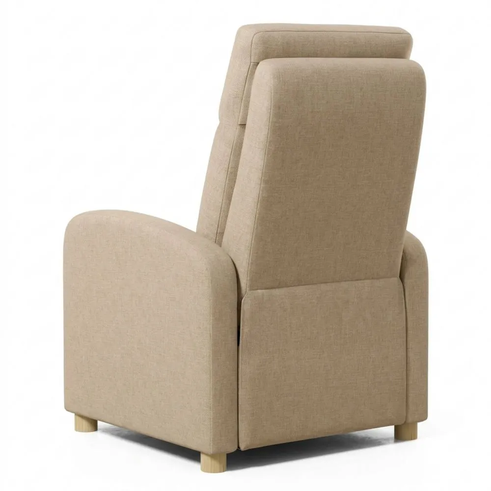 Sillón Relax Reclinable con Reposapiés y Apertura Push, 2 Posiciones y Cero Gravedad, 160º Reclinable (Arena)
