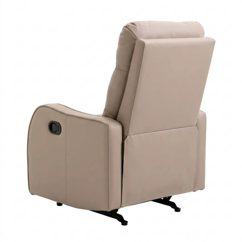 Sillón Reclinable de PU con Reposapiés Retráctil para Sala y Dormitorio, Soporta 125 kg, Marrón