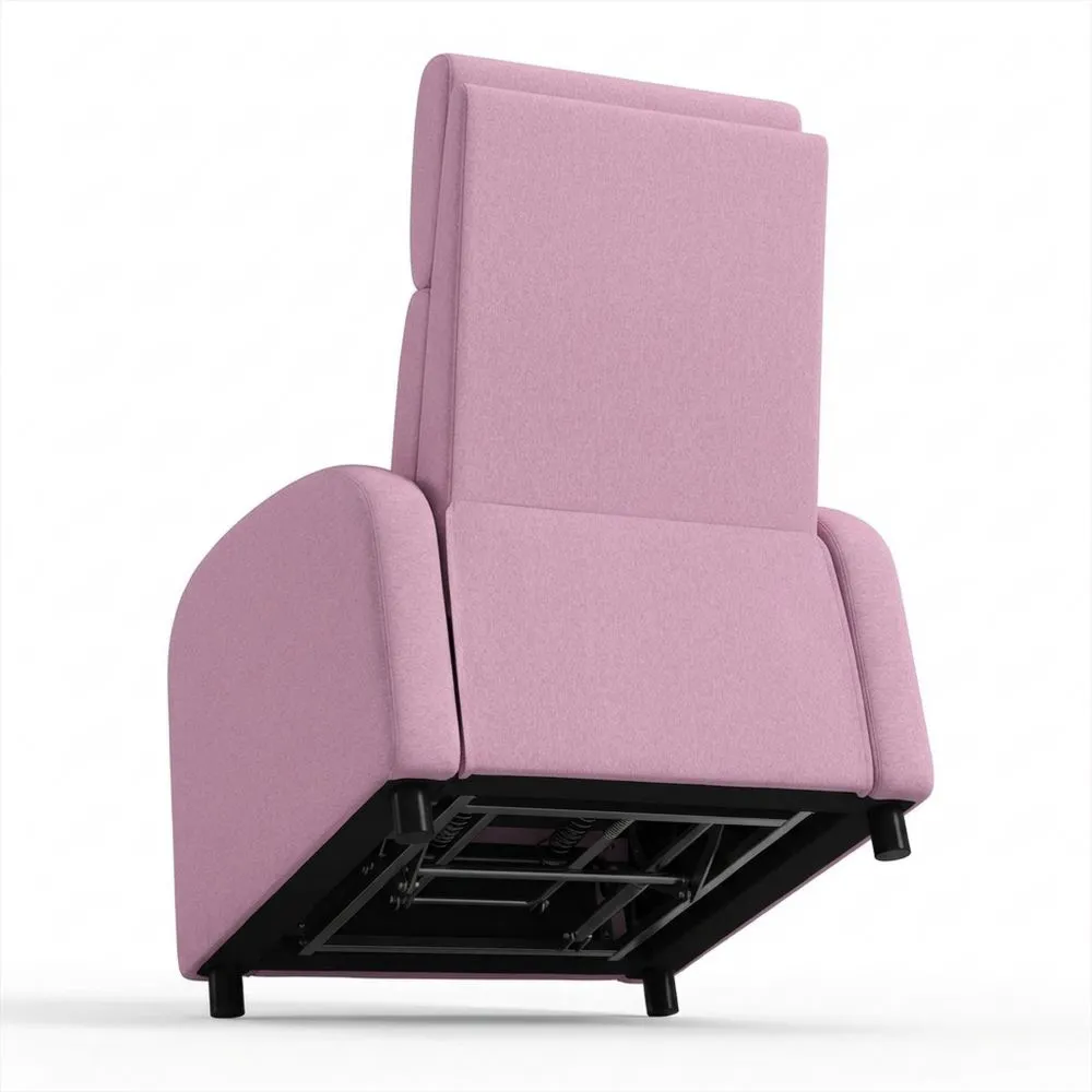 Sillón Relax Reclinable Manual con Respaldo Alto y Reposapiés para Dormitorio u Oficina Rosa