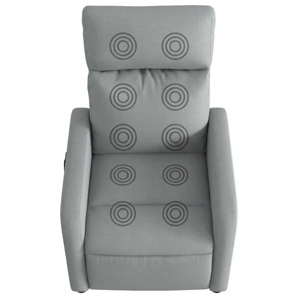 Sillón Reclinable de Masaje con Descanso para TV, Asiento Ajustable para Hogar, Tela Gris Claro