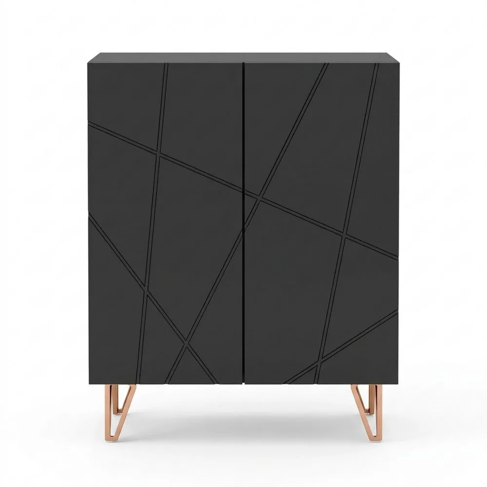 Armario Zapatero Moderno con Estantes Ajustables para 15-20 Pares de Zapatos Negro Brillante