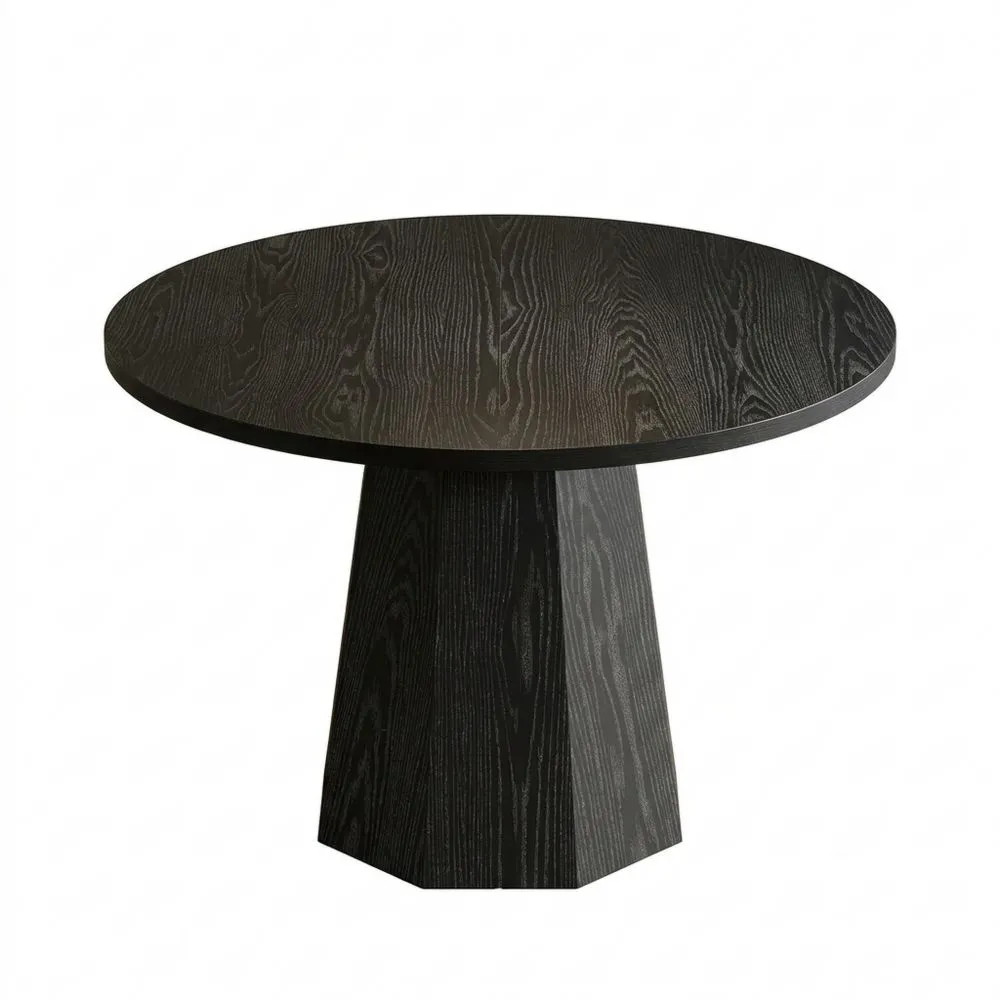 Mesa de comedor redonda pequeña de 118 cm para 4 personas, con base estable, mueble moderno